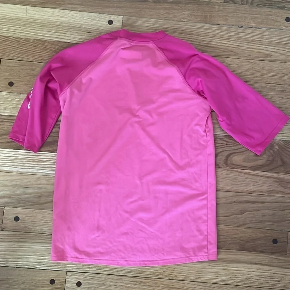 Columbia Omni-Shade Sun Protection Girls L 14 16 SPF Swim Shirt Rash Guard Pink